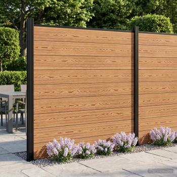 ARDEBO.de - Zaunelement 2 pcs WPC und Aluminium Braun