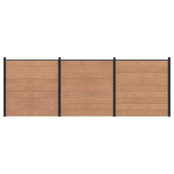ARDEBO.de - Zaunelement 3 pcs WPC und Aluminium Braun