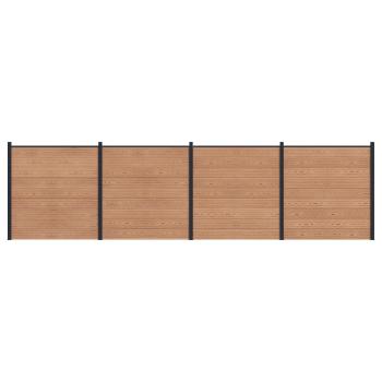 ARDEBO.de - Zaunelement 4 pcs WPC und Aluminium Braun
