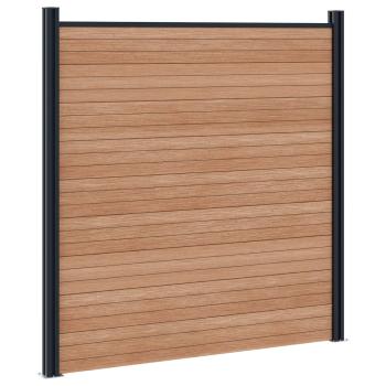 Zaunelement 5 pcs WPC und Aluminium Braun