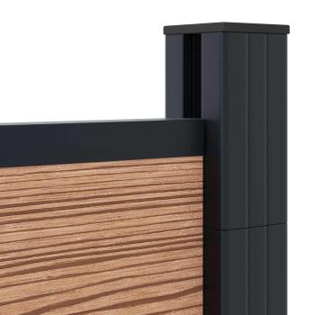 Zaunelement 5 pcs WPC und Aluminium Braun