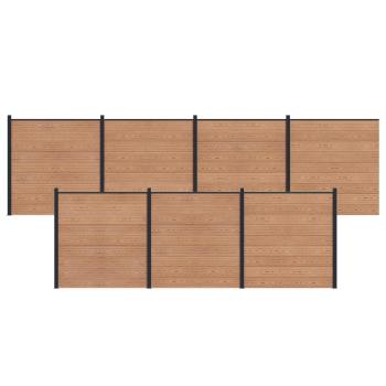 ARDEBO.de - Zaunelement 7 pcs WPC und Aluminium Braun