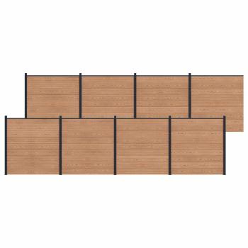 ARDEBO.de - Zaunelement 8 pcs WPC und Aluminium Braun