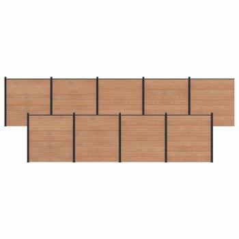 ARDEBO.de - Zaunelement 9 pcs WPC und Aluminium Braun
