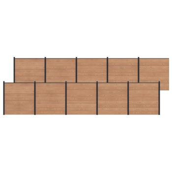 ARDEBO.de - Zaunelement 10 pcs WPC und Aluminium Braun