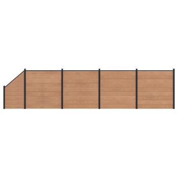 Zaunelement 5 pcs WPC und Aluminium Braun