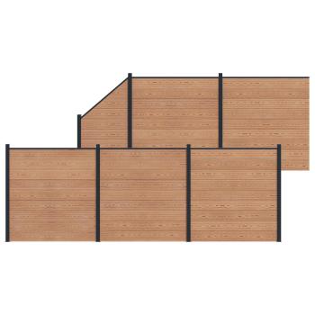 Zaunelement 6 pcs WPC und Aluminium Braun