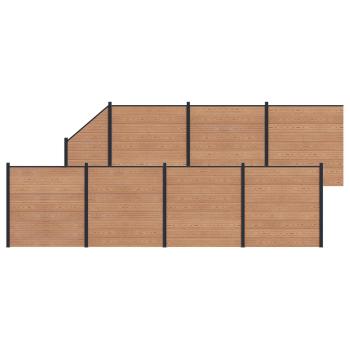 Zaunelement 8 pcs WPC und Aluminium Braun