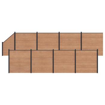 Zaunelement 9 pcs WPC und Aluminium Braun