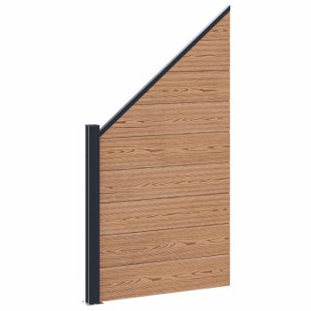 Zaunelement 9 pcs WPC und Aluminium Braun