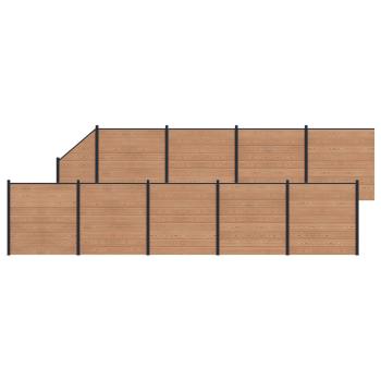 Zaunelement 10 pcs WPC und Aluminium Braun