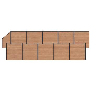 Zaunelement 11 pcs WPC und Aluminium Braun