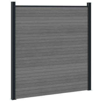 zaunset 10 stk. 1657 x 186 cm WPC und Aluminium Grau