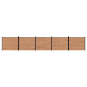 Zaunelement 5 pcs WPC und Aluminium Braun