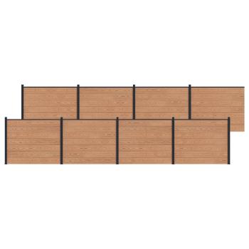 Zaunelement 8 pcs WPC und Aluminium Braun