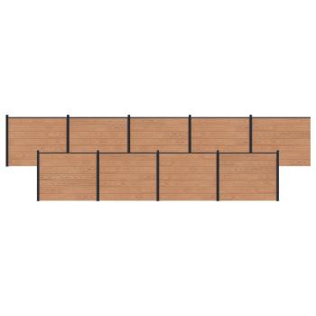 Zaunelement 9 pcs WPC und Aluminium Braun