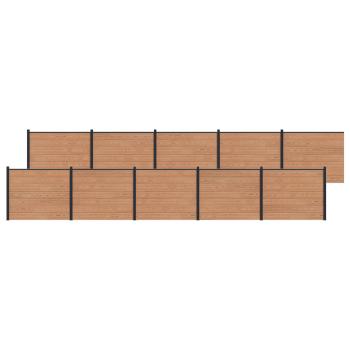 Zaunelement 10 pcs WPC und Aluminium Braun