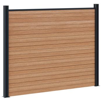 Zaunelement 10 pcs WPC und Aluminium Braun