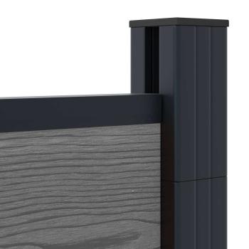 Zaunelement 3 pcs WPC und Aluminium Grau