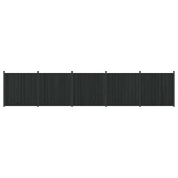 Zaunelement 5 stk. 880 x 186,5 cm WPC und Aluminium Schwarz