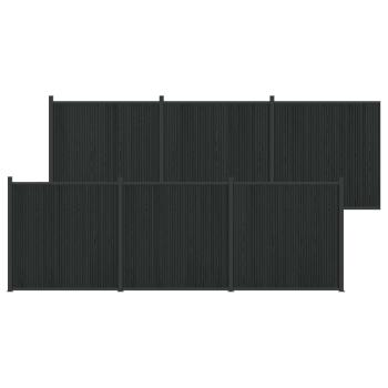 Zaunelement 6 stk. 1055 x 186,5 cm WPC und Aluminium Schwarz