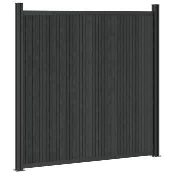Zaunelement 6 stk. 1055 x 186,5 cm WPC und Aluminium Schwarz