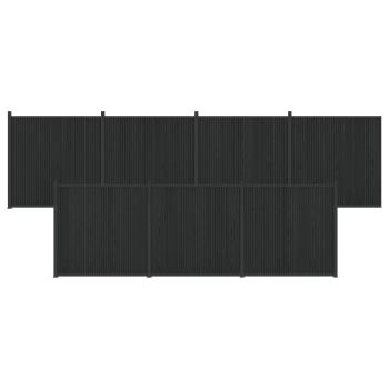 Zaunelement 7 stk. 1230 x 186,5 cm WPC und Aluminium Schwarz