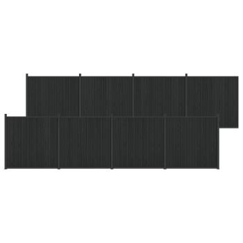 Zaunelement 8 stk. 1405 x 186,5 cm WPC und Aluminium Schwarz