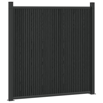 Zaunelement 8 stk. 1405 x 186,5 cm WPC und Aluminium Schwarz