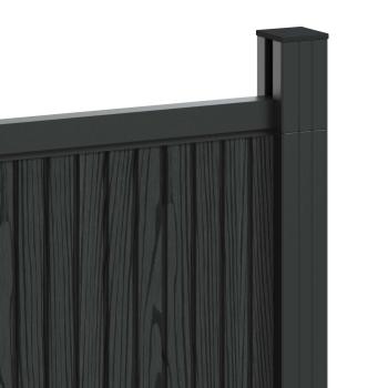 Zaunelement 8 stk. 1405 x 186,5 cm WPC und Aluminium Schwarz