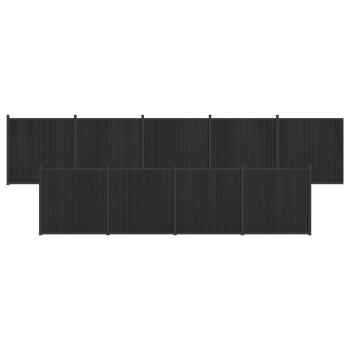 Zaunelement 9 stk. 1580 x 186,5 cm WPC und Aluminium Schwarz