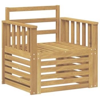 2 Stück Outdoor-Sofagarnitur Massivholz Akazie Weiß