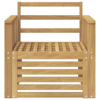 2 Stück Outdoor-Sofagarnitur Massivholz Akazie Weiß