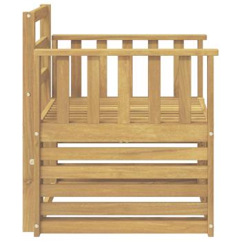 2 Stück Outdoor-Sofagarnitur Massivholz Akazie Weiß