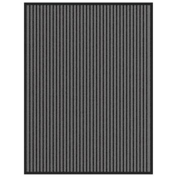 ARDEBO.de - Fußmatte Streifen Schwarz und Grau 90x120 cm