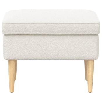 Hocker Creme 55 x 35 x 41 cm Bouclé