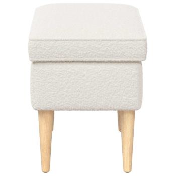 Hocker Creme 55 x 35 x 41 cm Bouclé