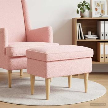 ARDEBO.de - Hocker Rosa 55 x 35 x 41 cm Bouclé