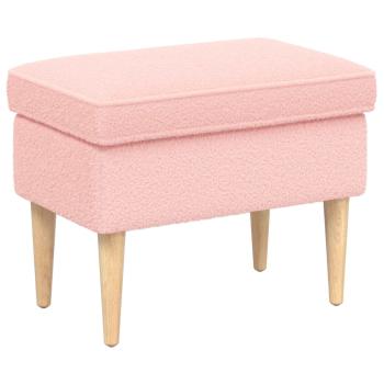 Hocker Rosa 55 x 35 x 41 cm Bouclé