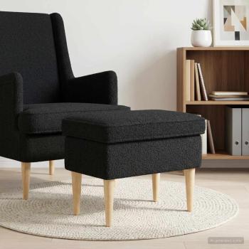 ARDEBO.de - Hocker Schwarz 55 x 35 x 41 cm Boucl?