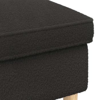 Hocker Schwarz 55 x 35 x 41 cm Boucl?