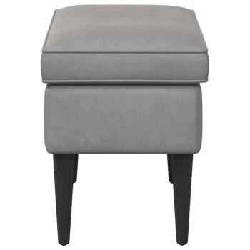 Hocker Hellgrau 55 x 35 x 41 cm Samt