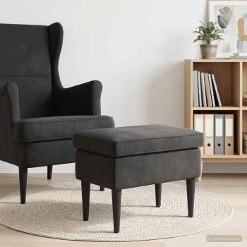 ARDEBO.de - Hocker Schwarz 55 x 35 x 41 cm Samt