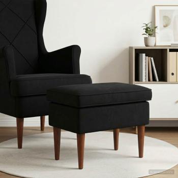 ARDEBO.de - Hocker Schwarz 55 x 35 x 41 cm Samt