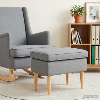 ARDEBO.de - Hocker Hellgrau 55 x 35 x 41 cm Stoff