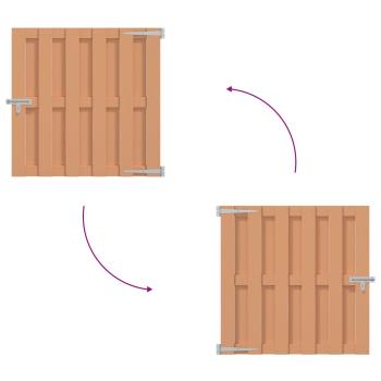 Gartentor 100 x 100 cm WPC und Aluminium Braun