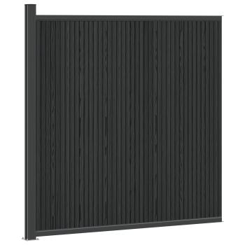 Zaunelement WPC und Aluminium Schwarz