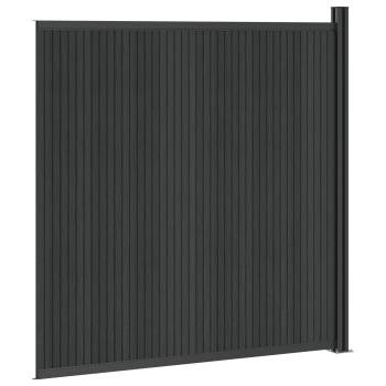 Zaunelement WPC und Aluminium Schwarz