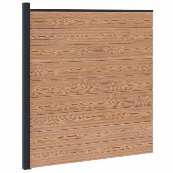 zaunset 175 x 186 cm WPC und Aluminium Braun