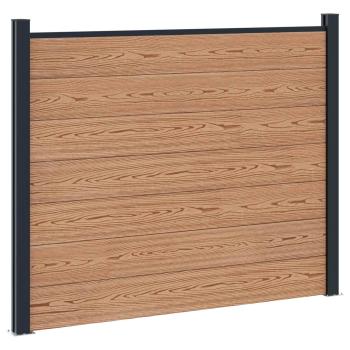 Zaunelement WPC und Aluminium Braun